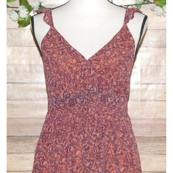 Dear John Elia Sleeveless Maxi Dress Size M Adjustable Straps V-Neck Lined Ruffl - Picture 3 of 11